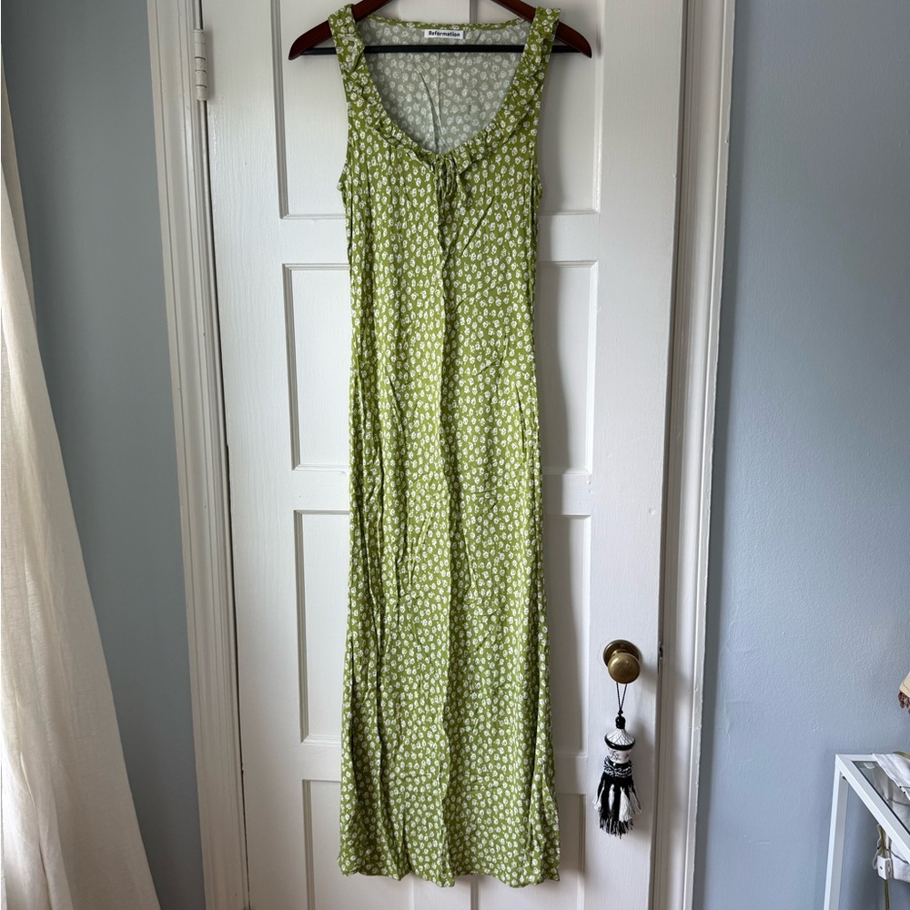 Reformation Green Floral Maxi Dress - Picture 2 of 6
